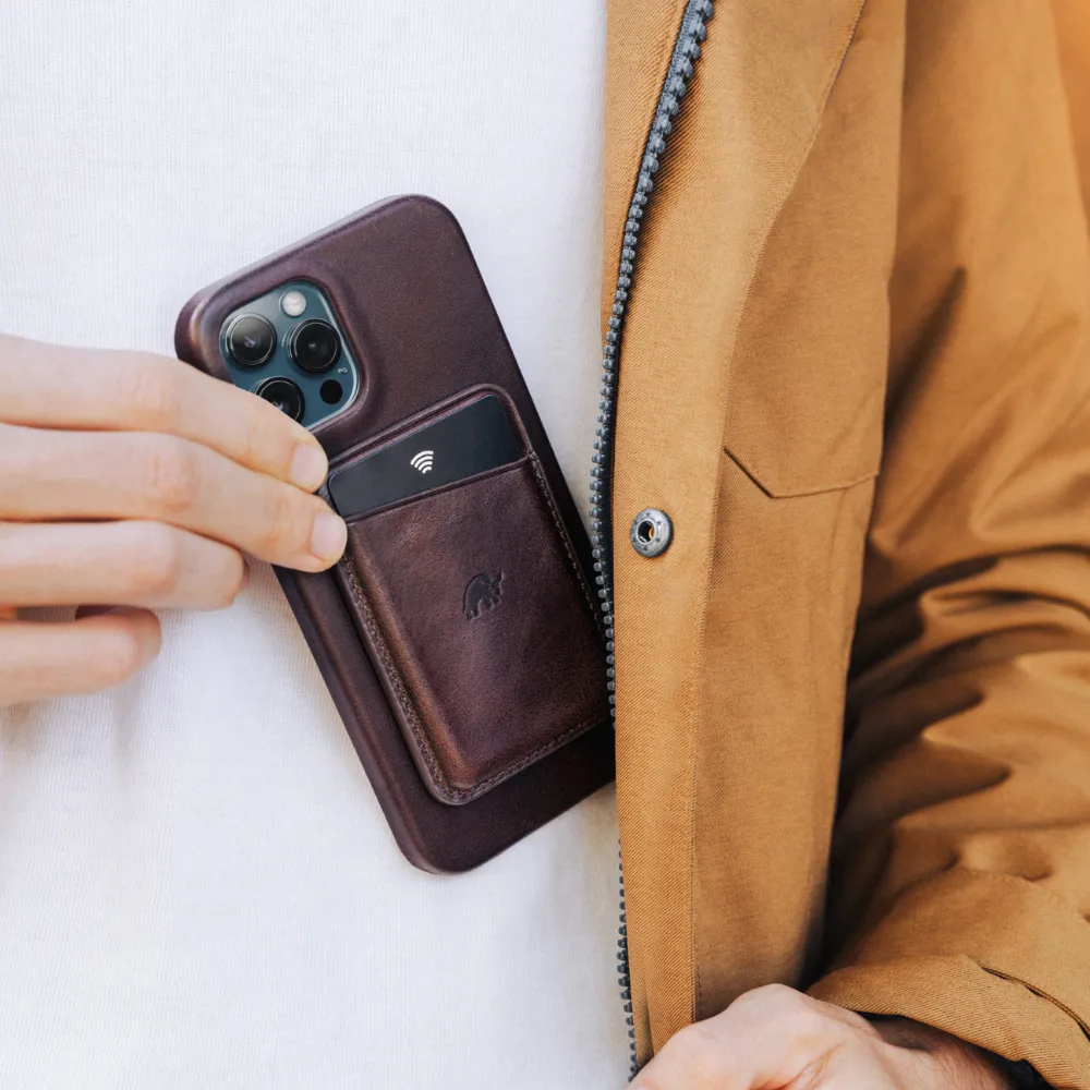 20% Off Minimalist iPhone Case & Wallet - Bourbon