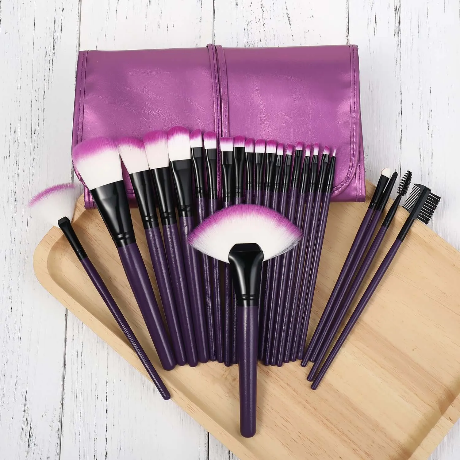 24 Makeup Brushes Set Portable Storage Bag