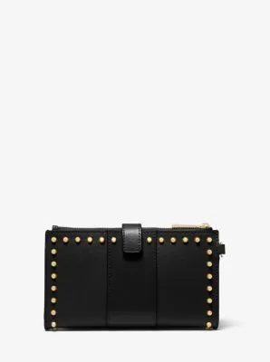 Adele Studded Saffiano Leather Smartphone Wallet