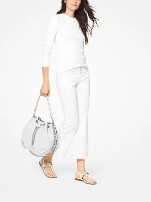 Alanis Large Pebbled Leather Bucket Bag