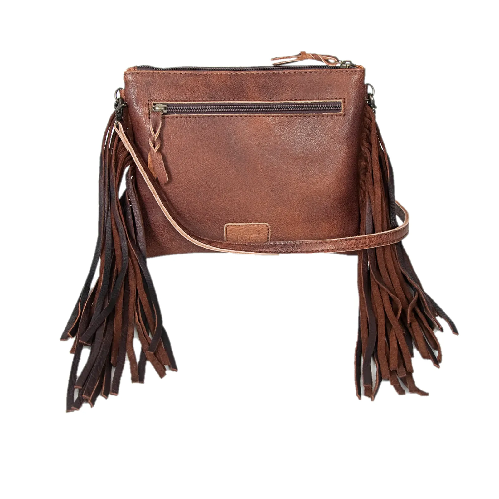 American Darling Brown & Black Cowhide w/Fringe Bag ADBG109BRAC1FRNG