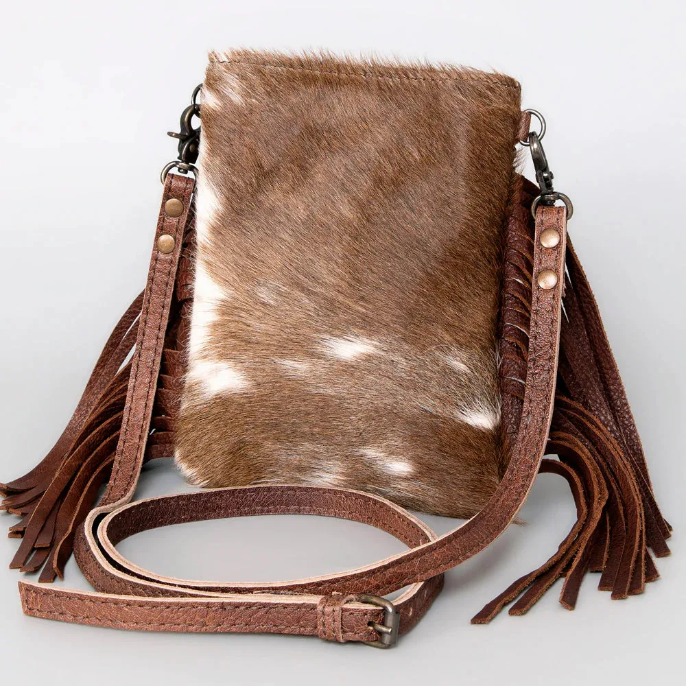 American Darling Brown and White Hide Small Messenger Bag