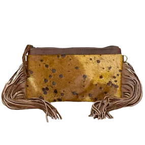 American Darling Brown Cowhide with Fringe Crossbody ADBGS142BRAC2FRNG