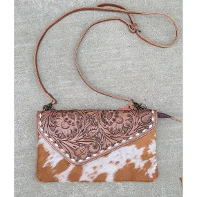 American Darling Cowhide Tooled Clutch/Crossbody