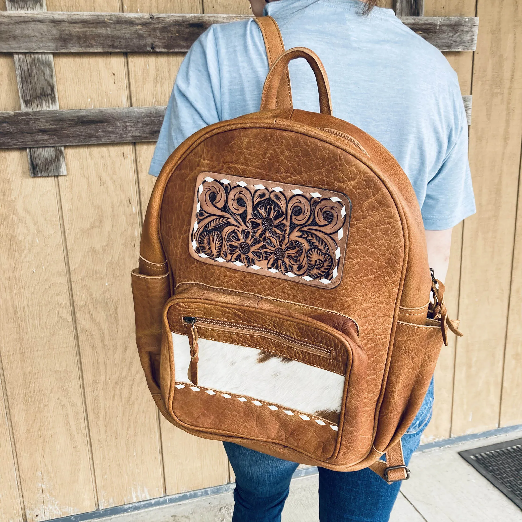 American Darling Leather/Cowhide Back Pack