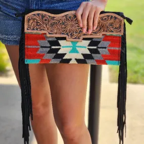 American Darling Saddle Blanket Fringe Clutch