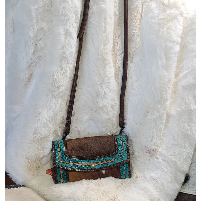 American Darling Turquoise Cowhide Purse