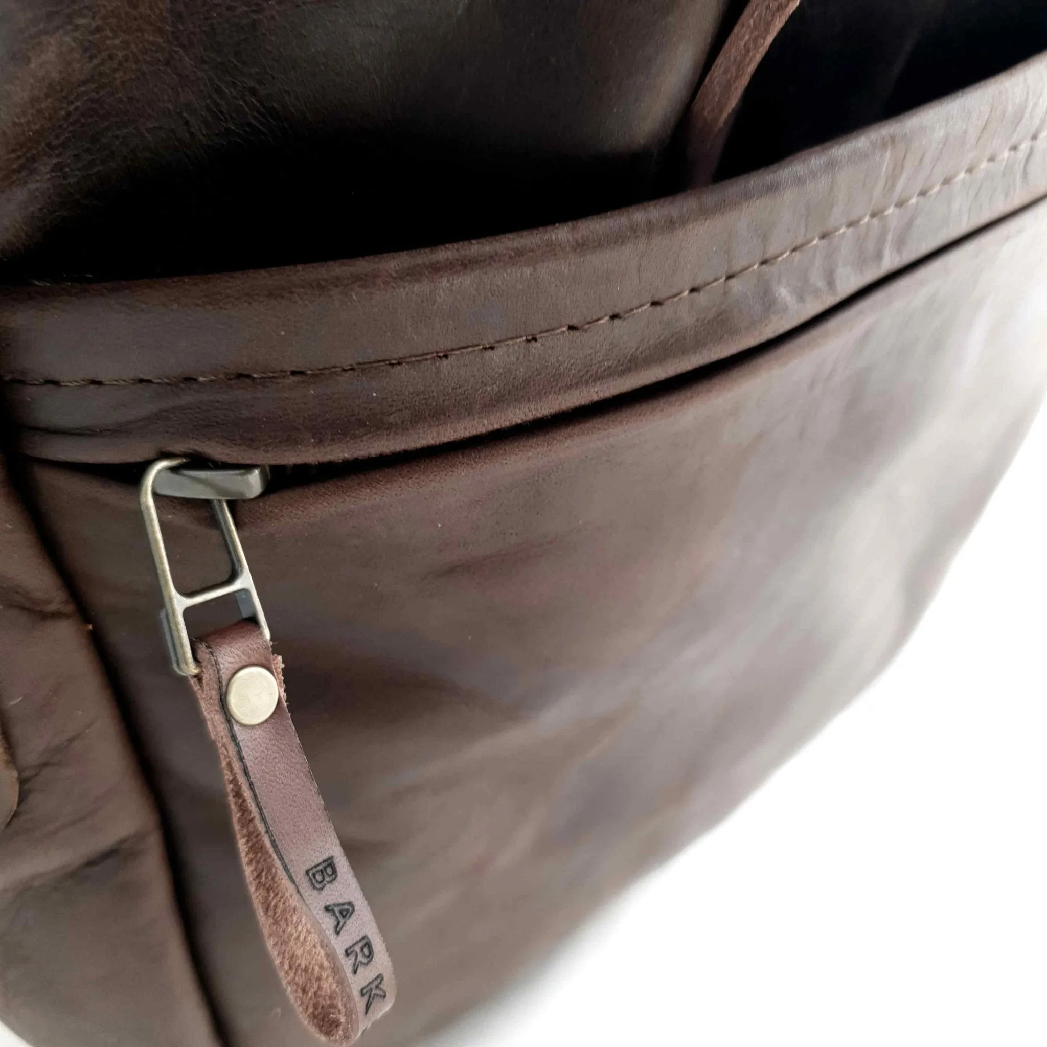 Bark And Mill Leather Laptop Briefcase | Chocolate