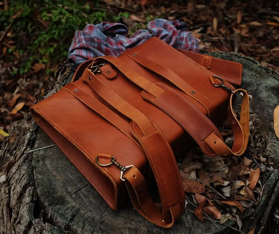 Bark And Mill Messenger Backpack | Tan