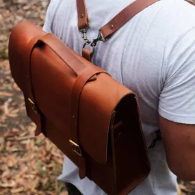 Bark And Mill Messenger Backpack | Tan