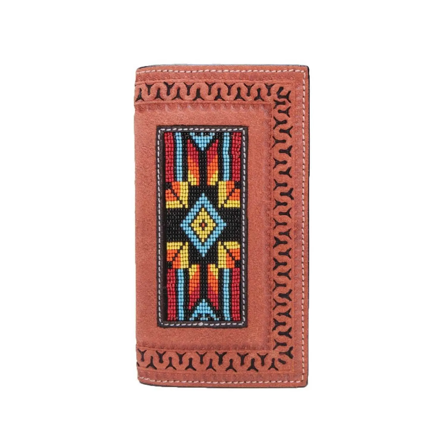 Beaded Inlay Checkbook ~ Red