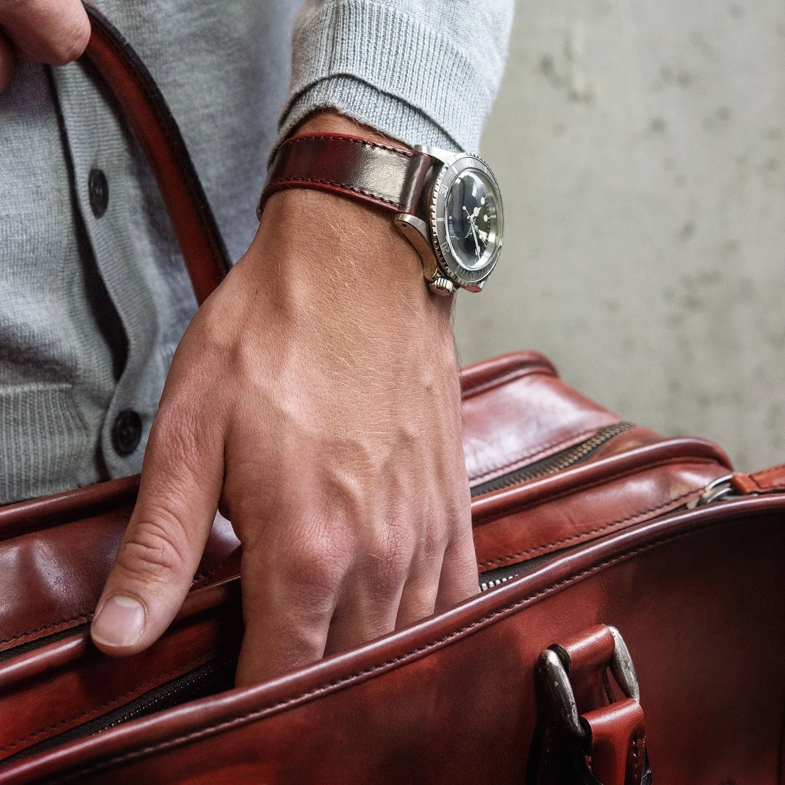 Berluti Deux Jour Large Briefcase Venezia Red