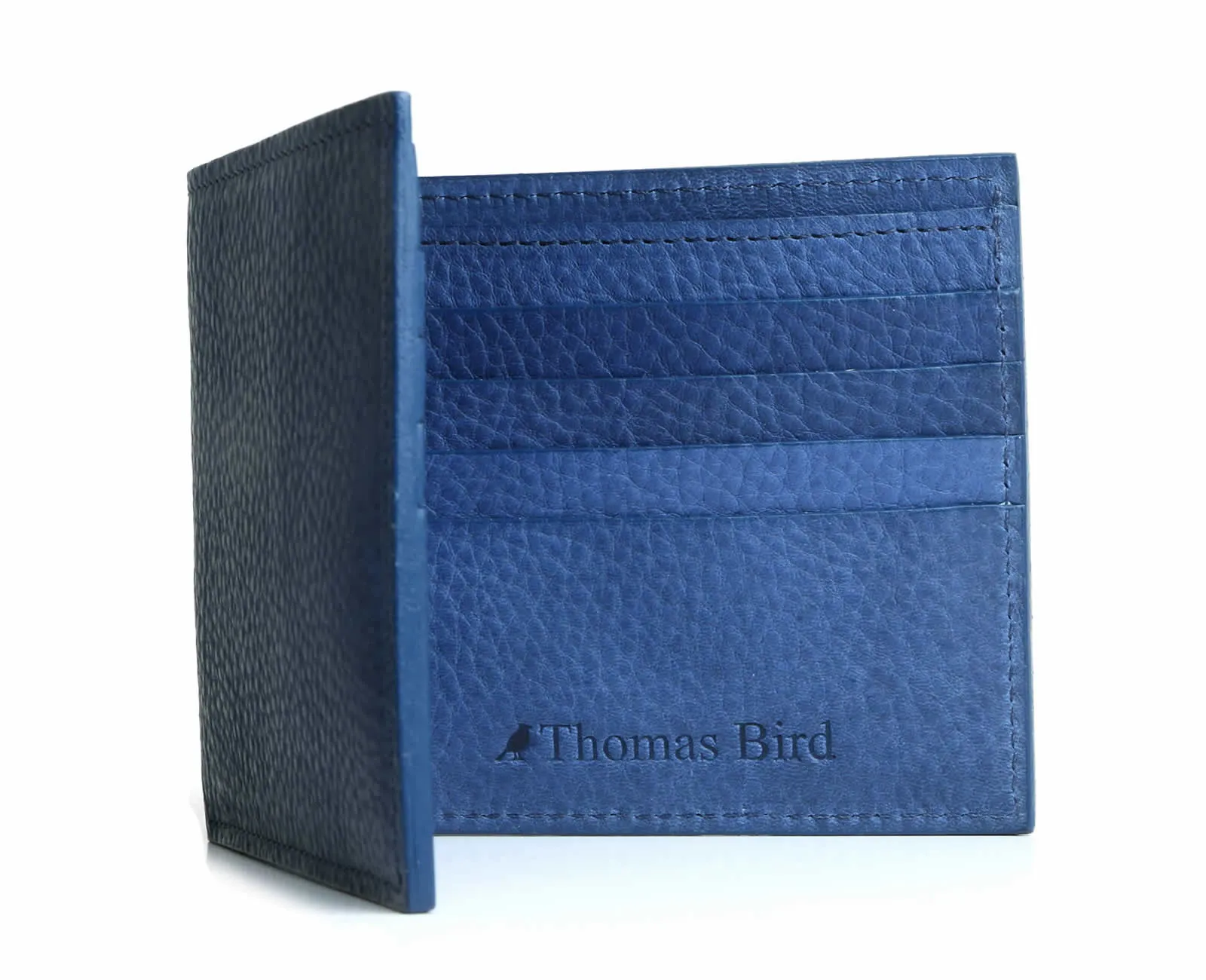 Bifold Leather Wallet Blue