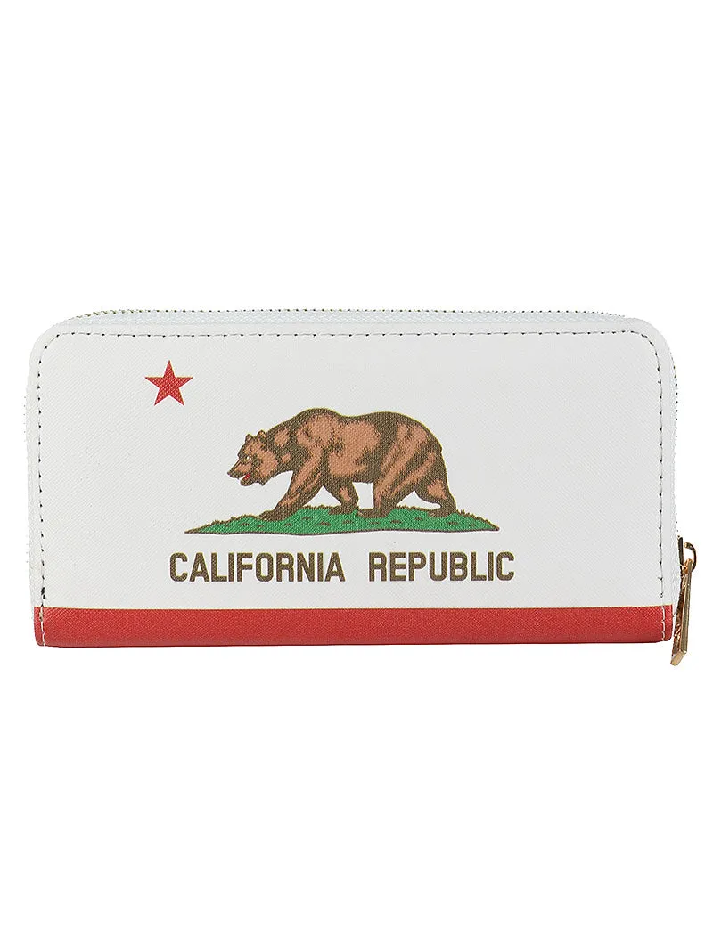 BIG BEAR PRINT VINYL CLUTCH WALLET