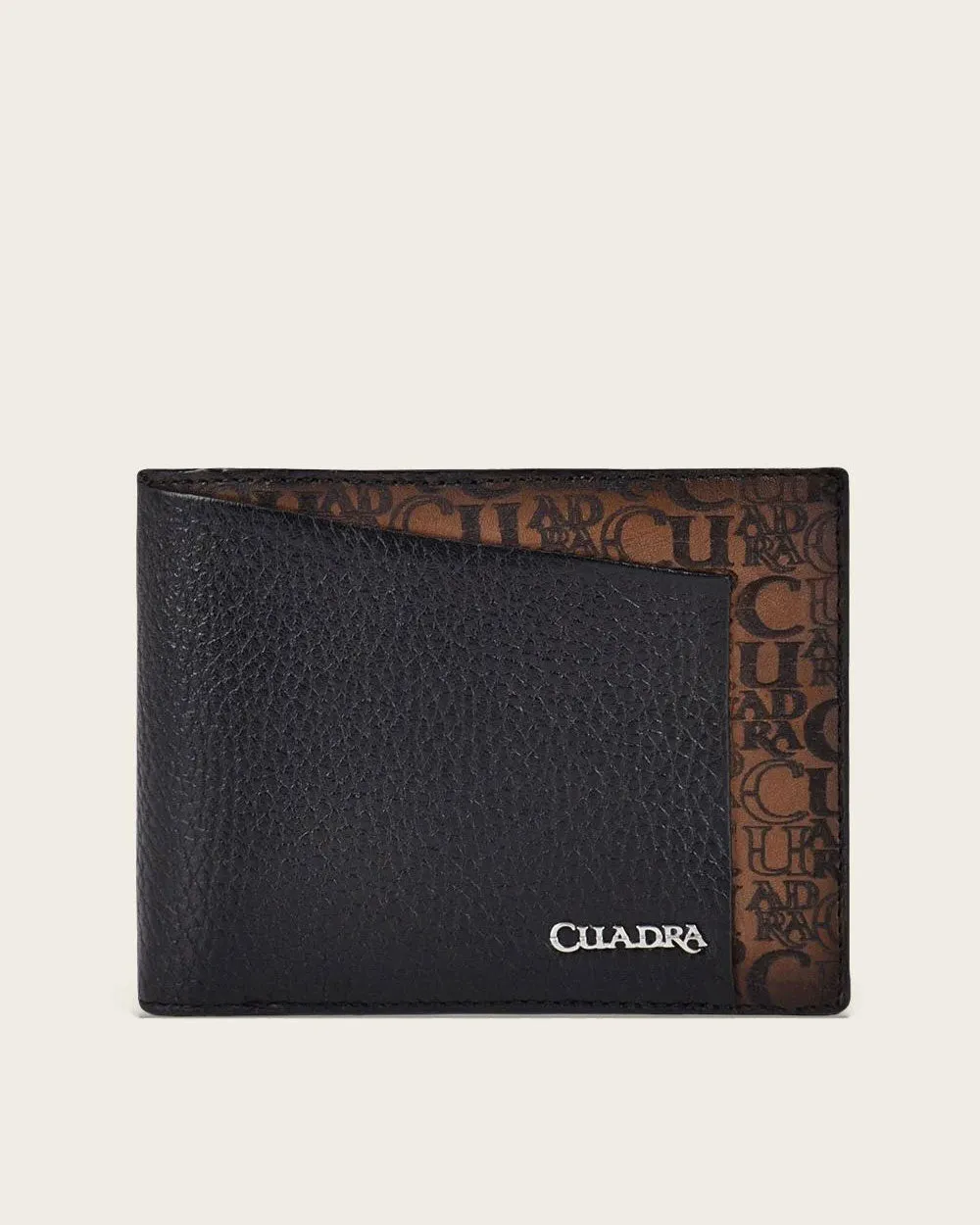 Black bifold bovine wallet