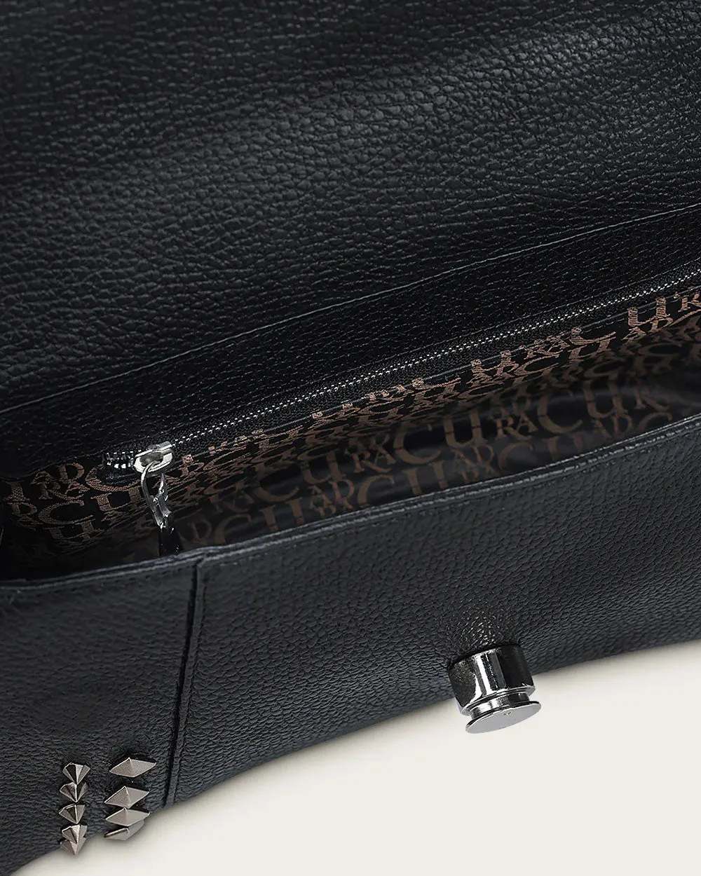 Black stingray top handle handbag