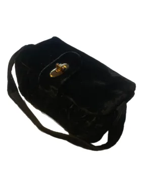 Black Velvet Soft Side Boxy Evening Handbag circa 1940s