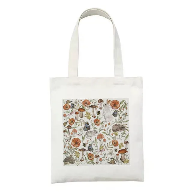 Botanical Nature Canvas Tote Bag