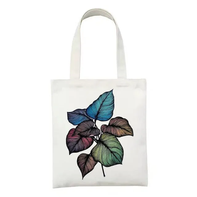 Botanical Nature Canvas Tote Bag