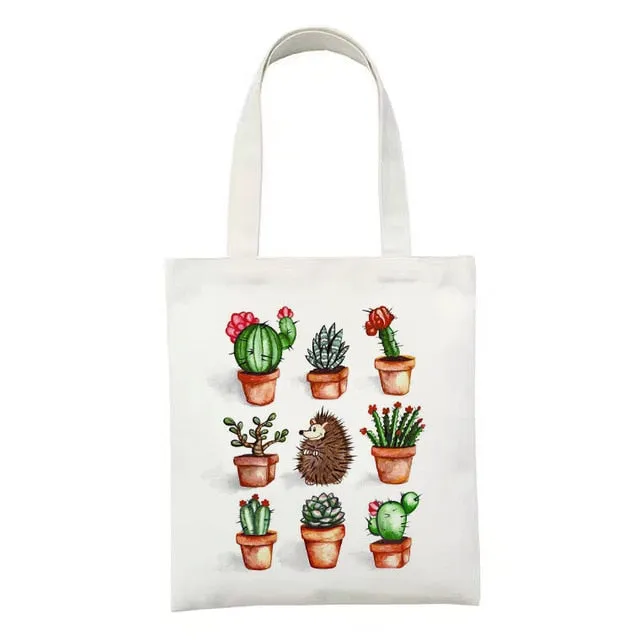 Botanical Nature Canvas Tote Bag