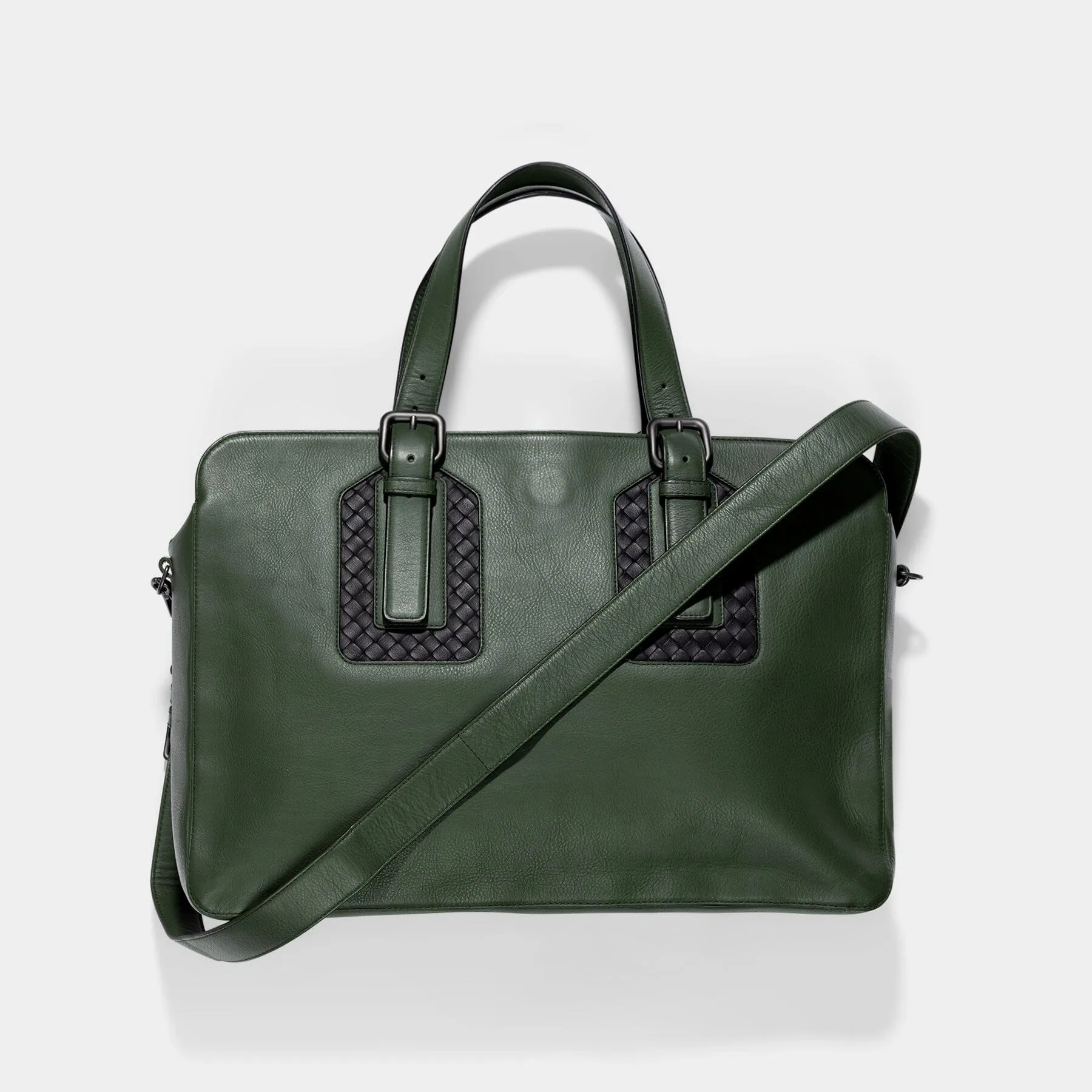 Bottega Veneta Olive Green Intrecciato Business Bag