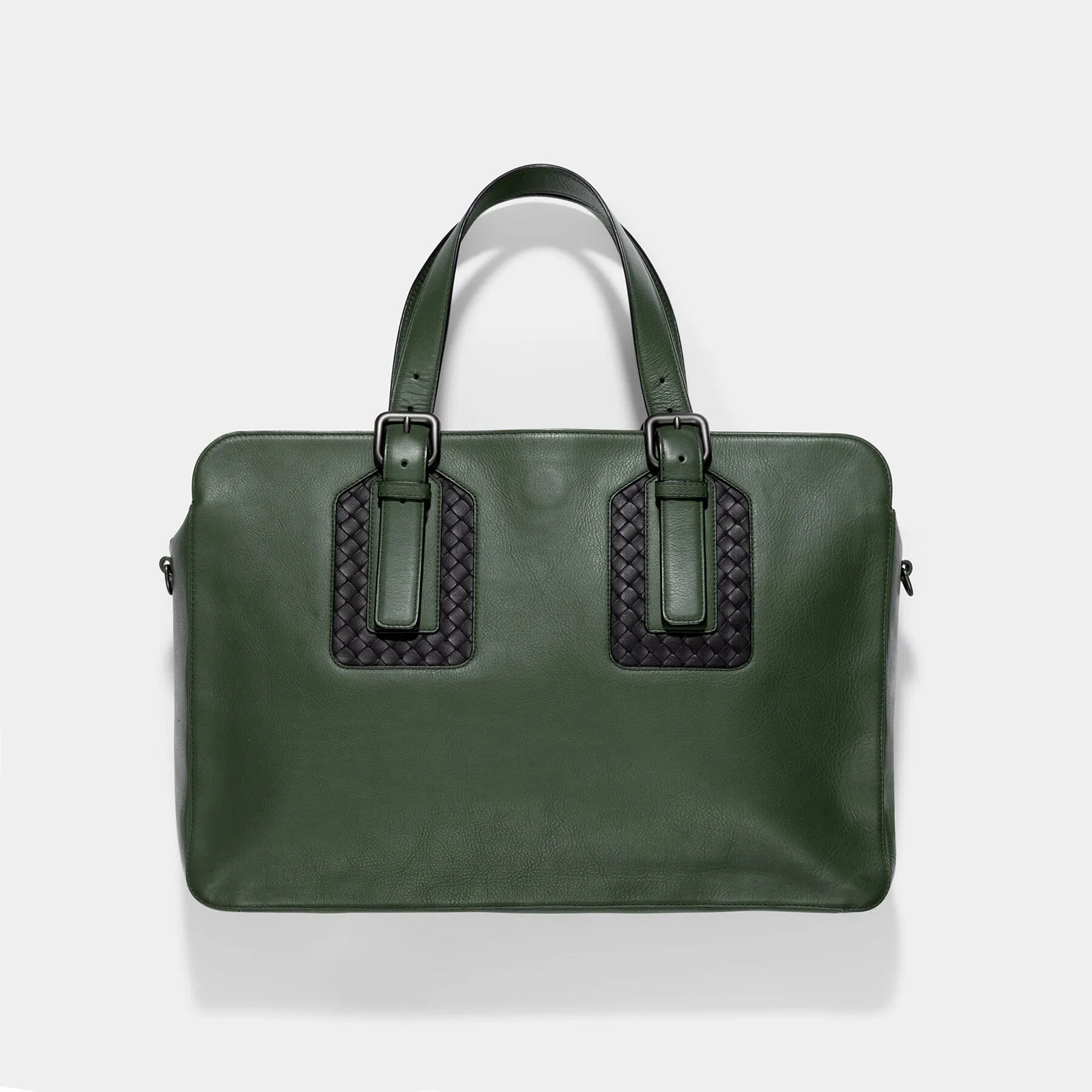 Bottega Veneta Olive Green Intrecciato Business Bag