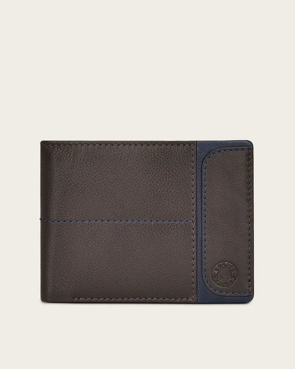 Brown bifold bovine wallet