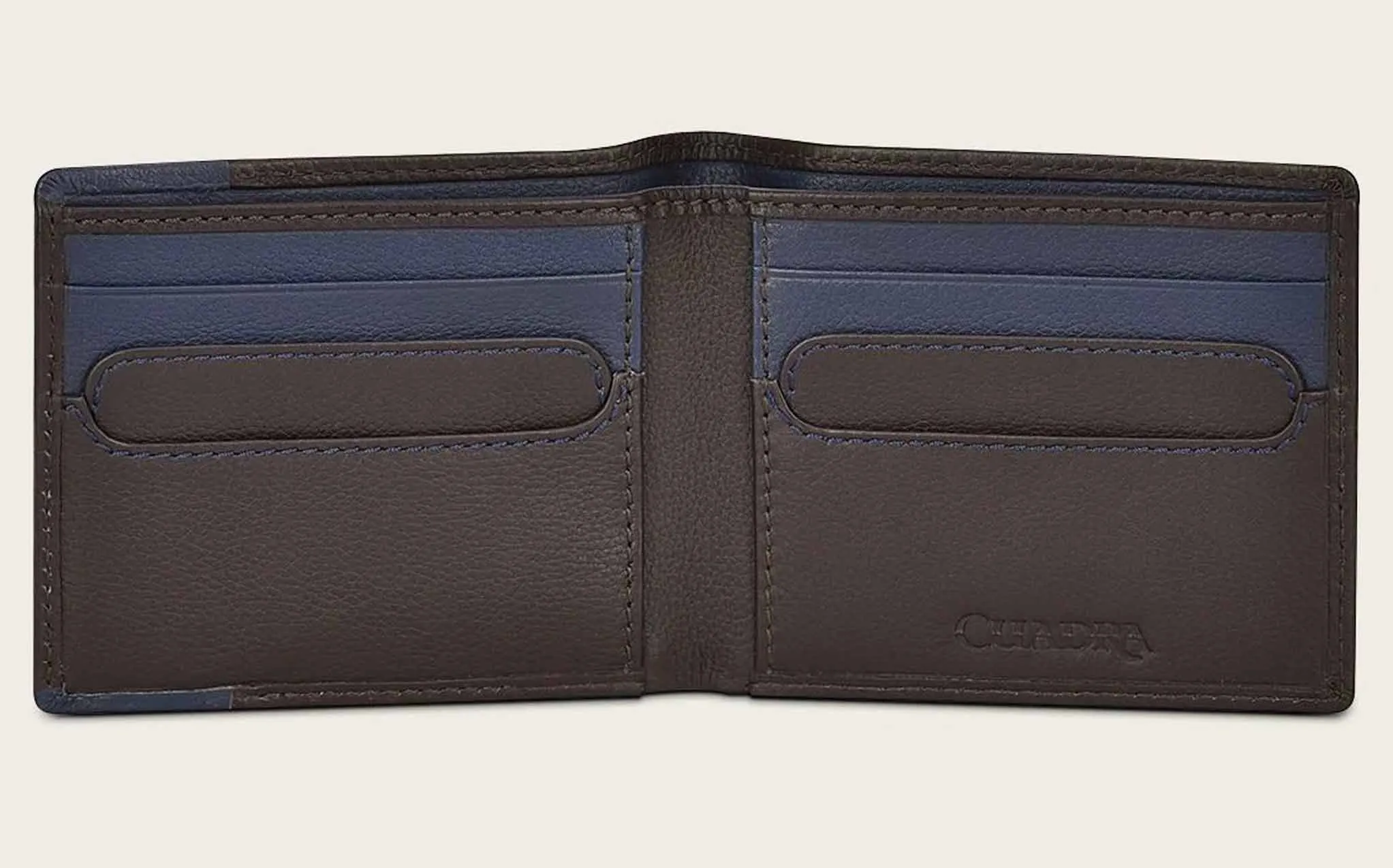 Brown bifold bovine wallet