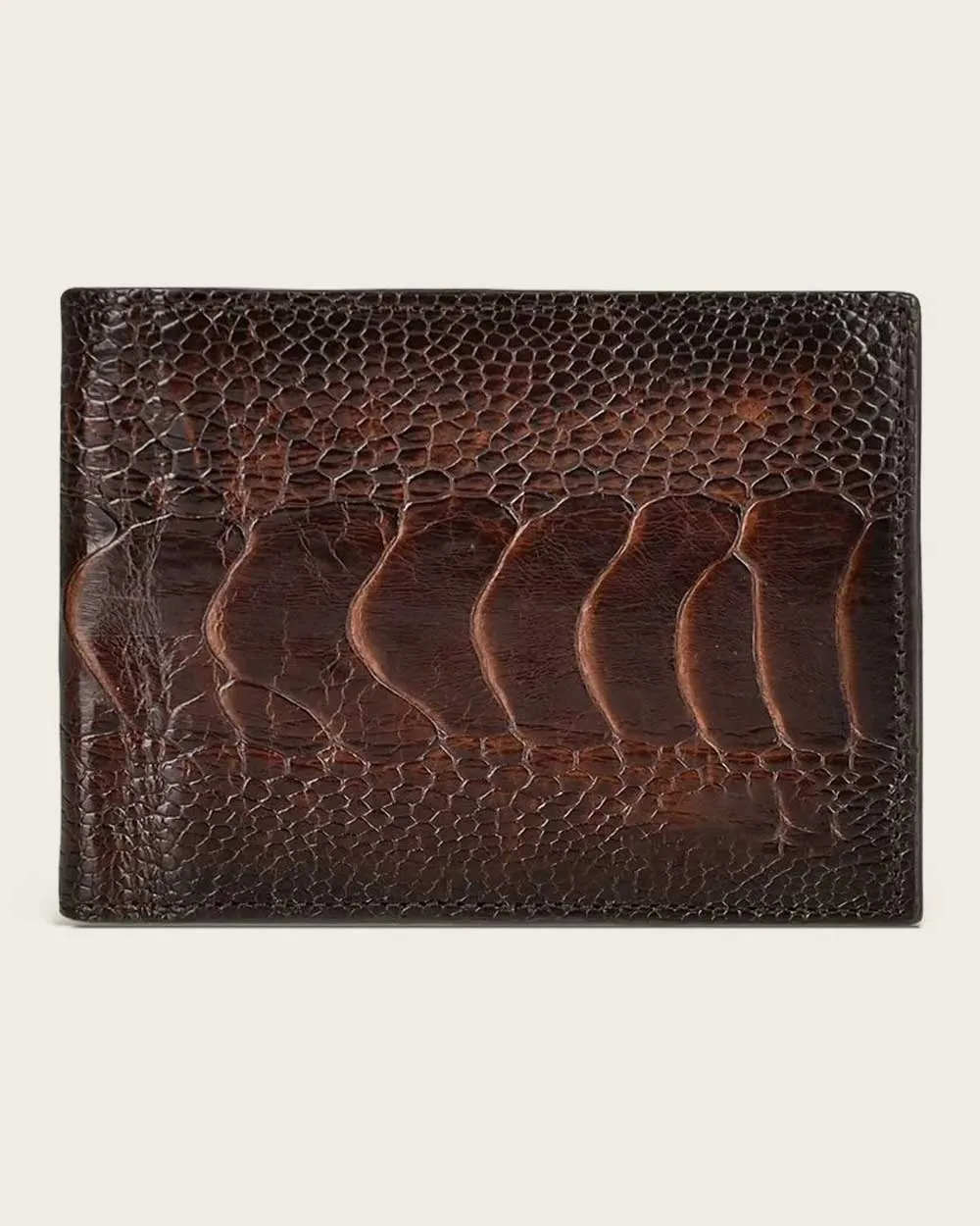 Brown ostrich leg wallet