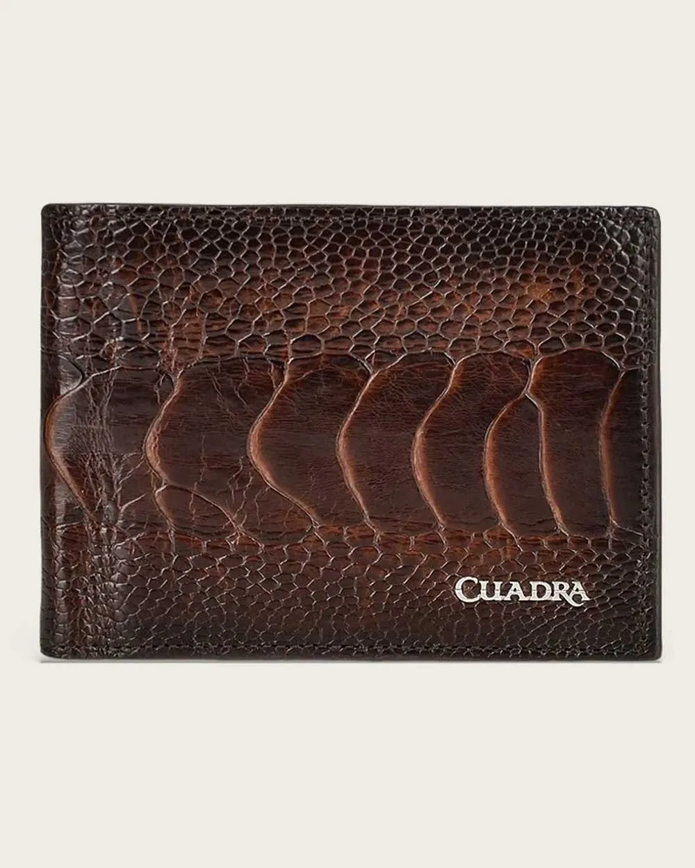 Brown ostrich leg wallet