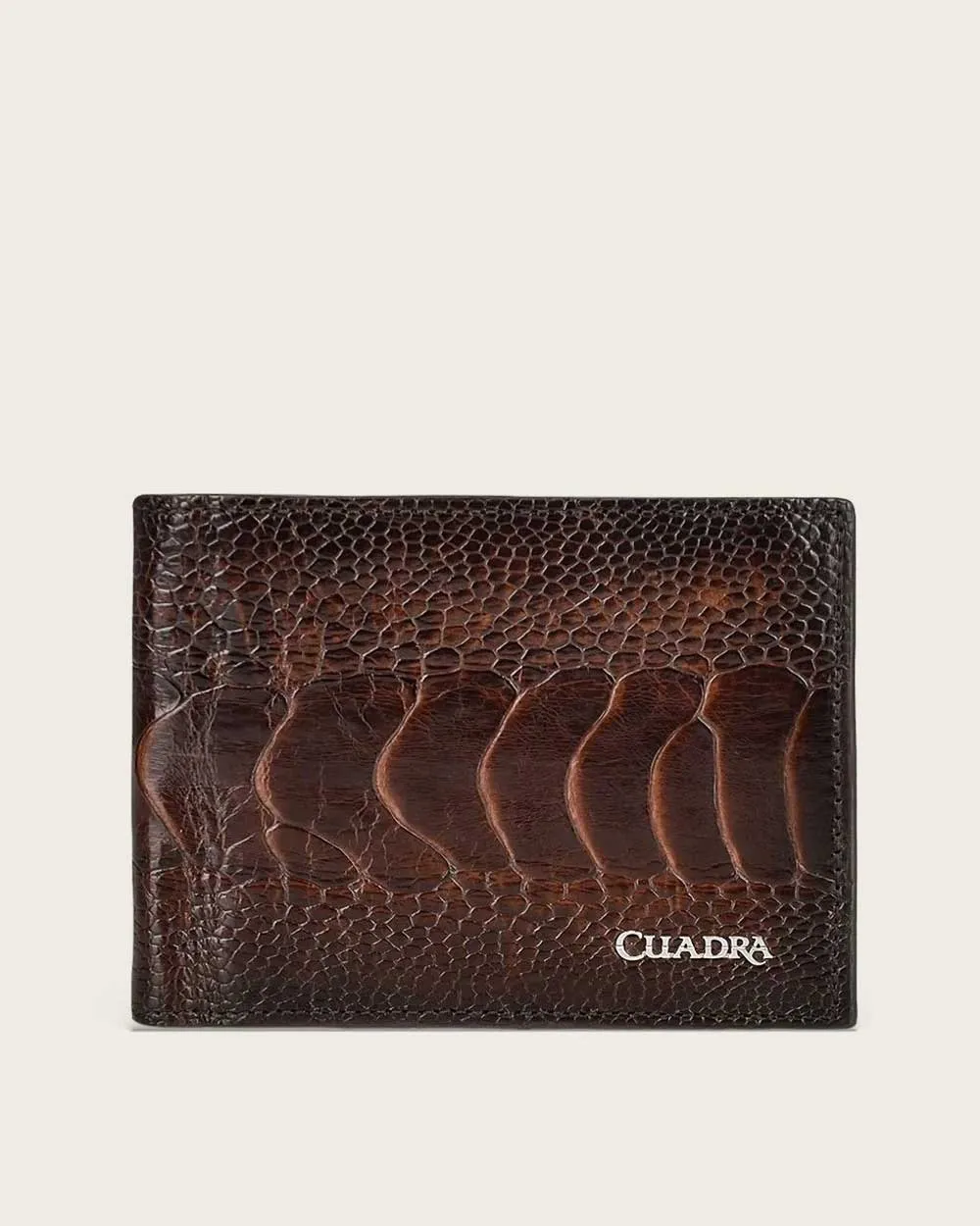 Brown ostrich leg wallet