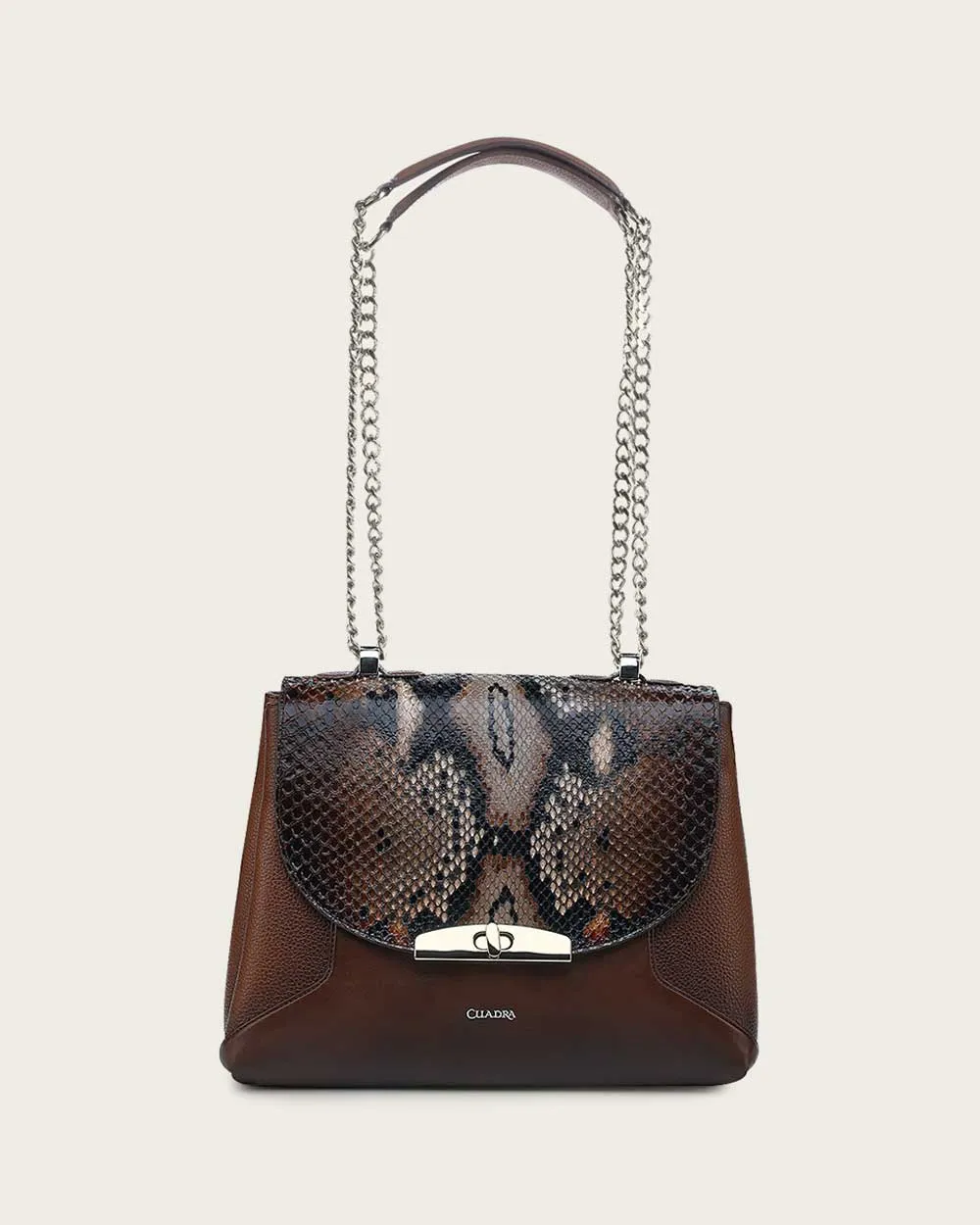 BROWN SHOULDER EXOTIC HANDBAG