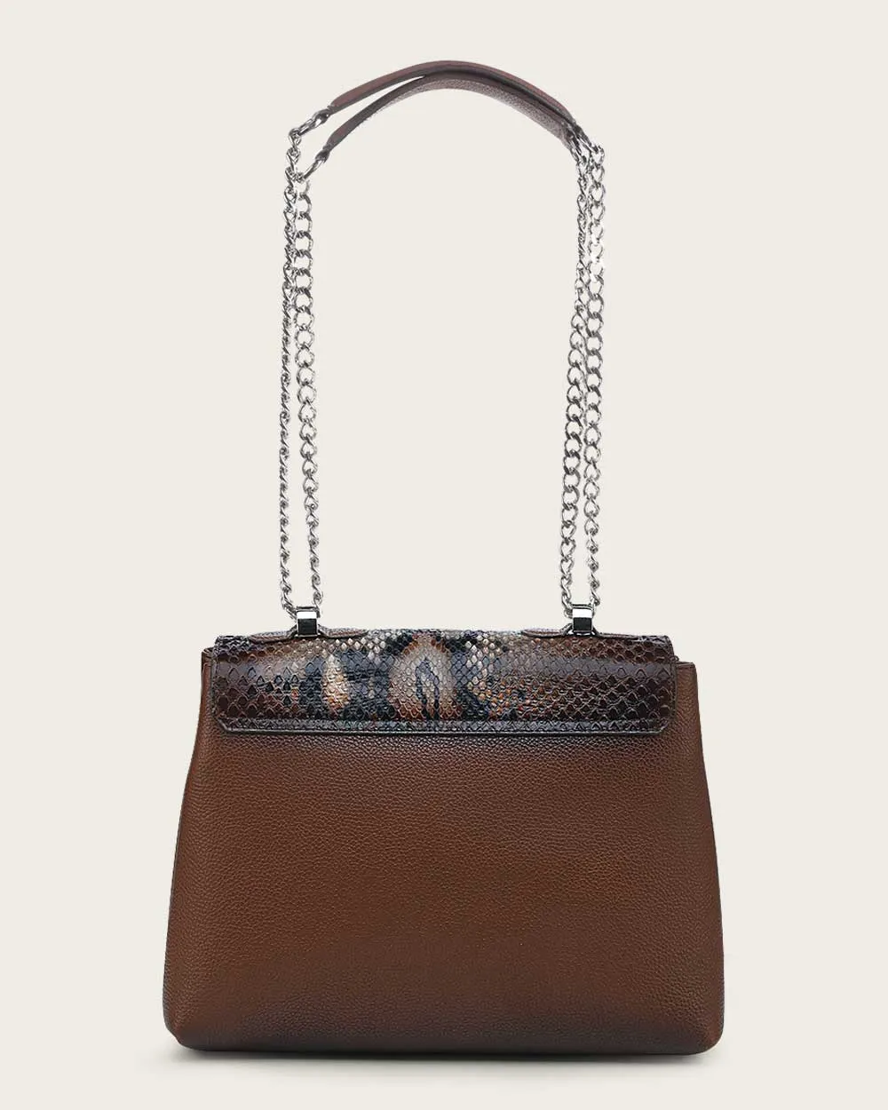 BROWN SHOULDER EXOTIC HANDBAG