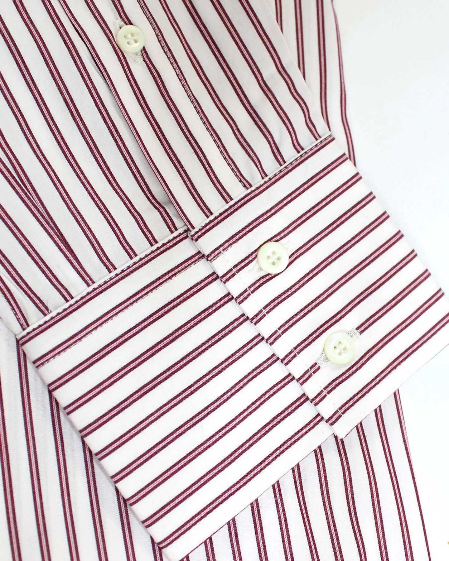 Brunello Cucinelli Dress Shirt White Purple Stripes Button Down XL SALE