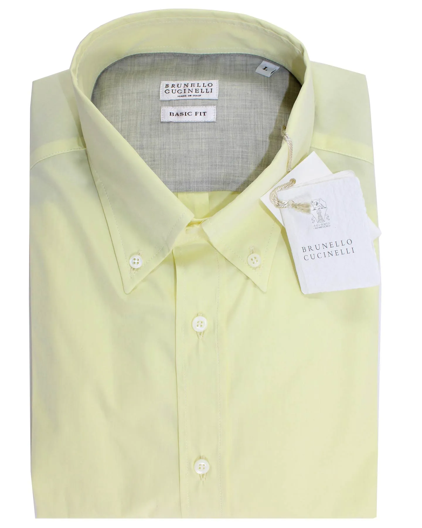 Brunello Cucinelli Sport Shirt Yellow Button-Down L - SALE