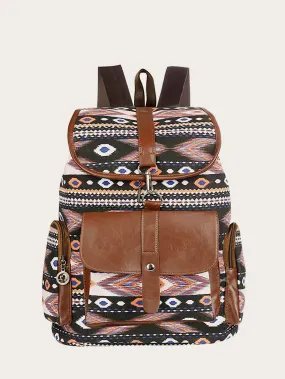 Buckle Decor Flap Backpack