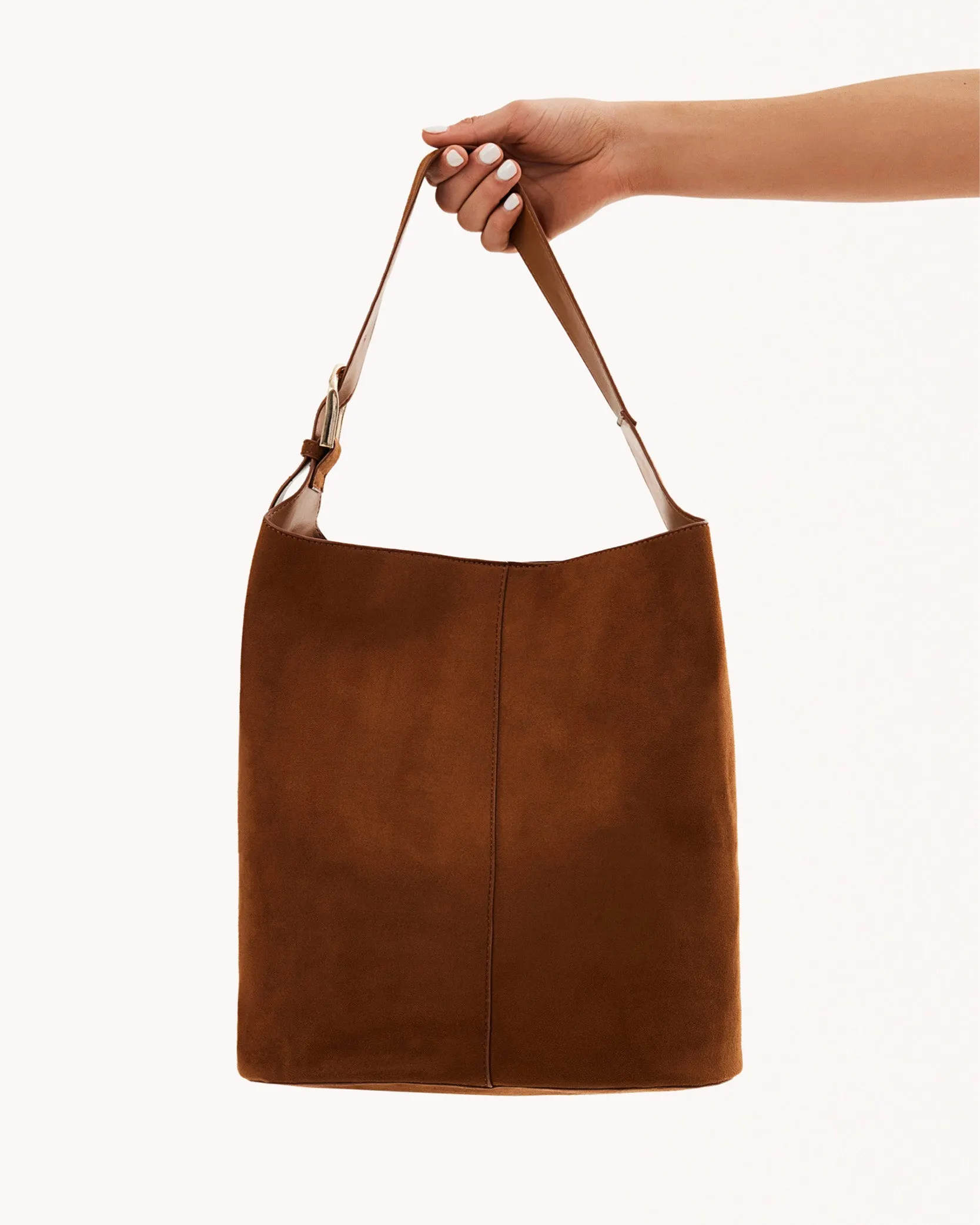 CALI SHOULDER BAG - TAN SUEDE