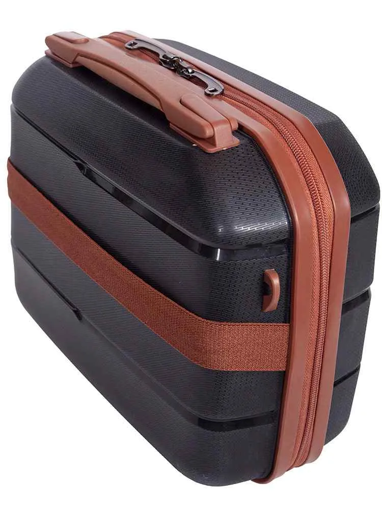 Cellini Spinn Beauty Case | Black/Tan