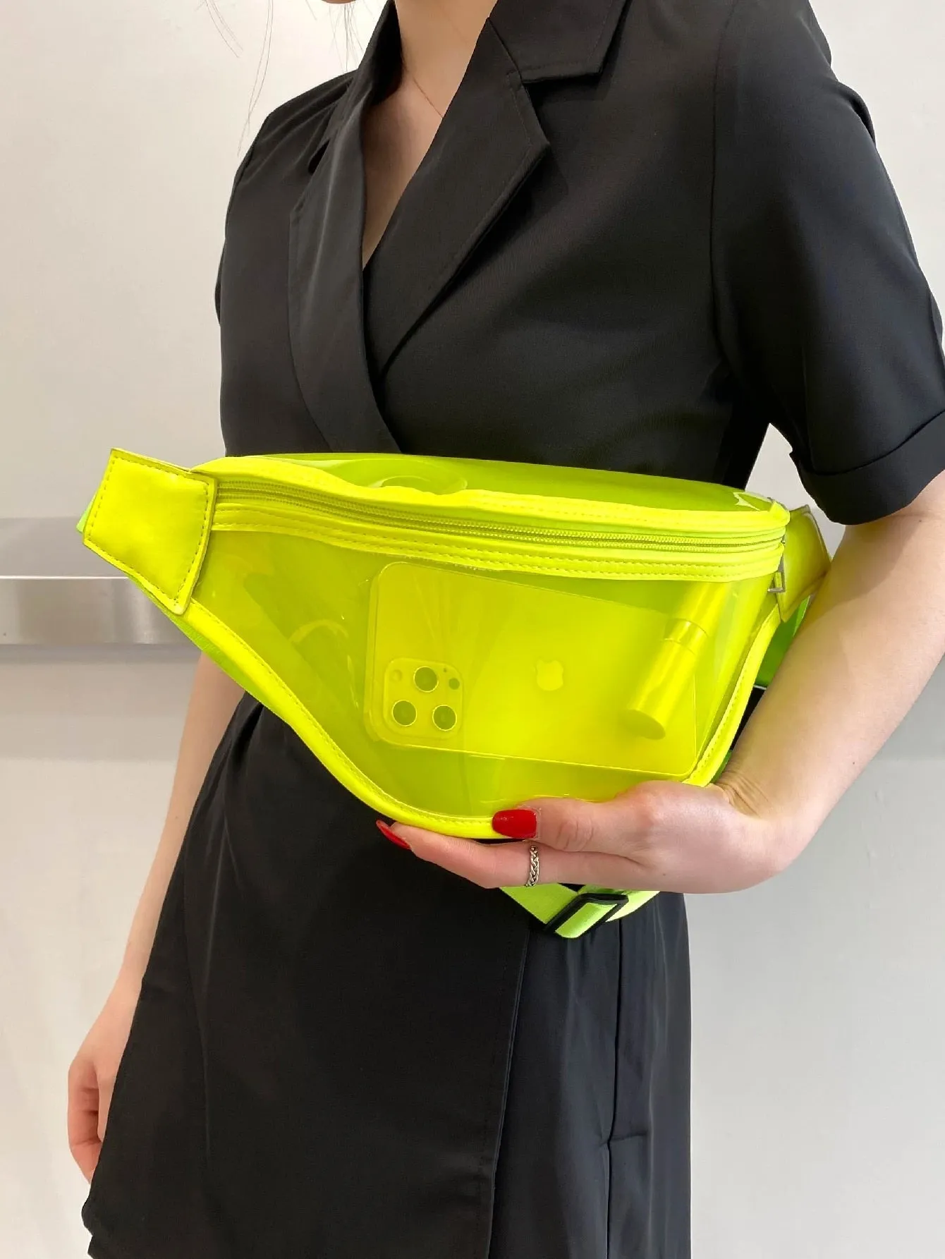 Clear Neon Lime Fanny Pack