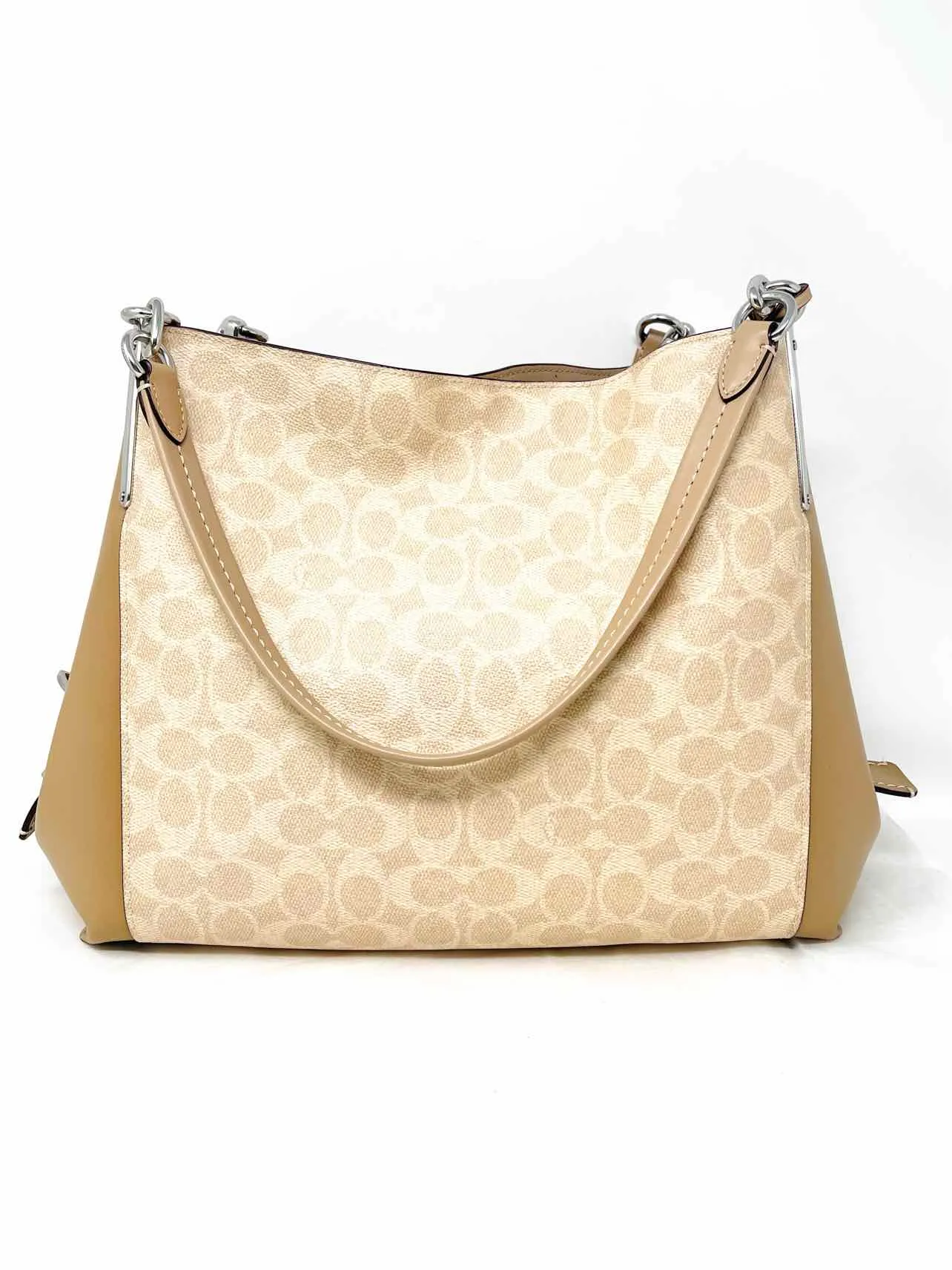 Coach Beige Shoulder Bag Signature AS IS Designer Purse