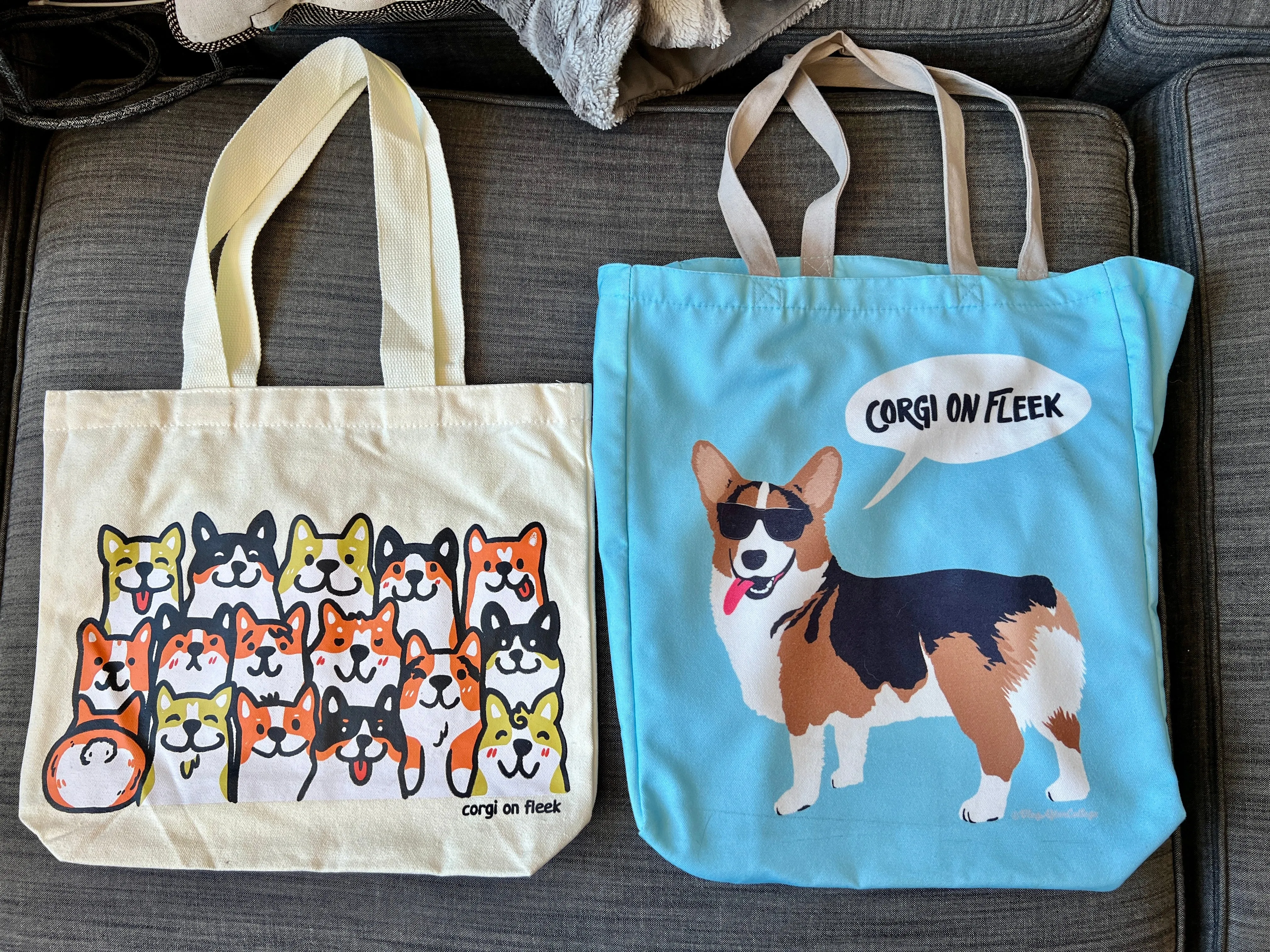 Corgi Friends - Medium Cotton Tote Bag