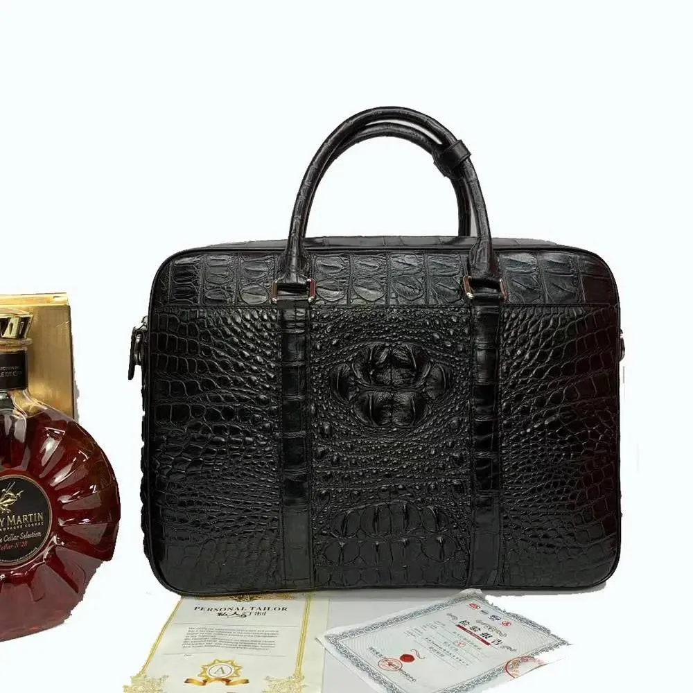 Crocodile Leather Briefcase Extra Large