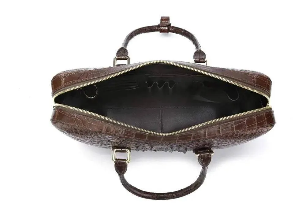 Crocodile Leather Travel Briefcase