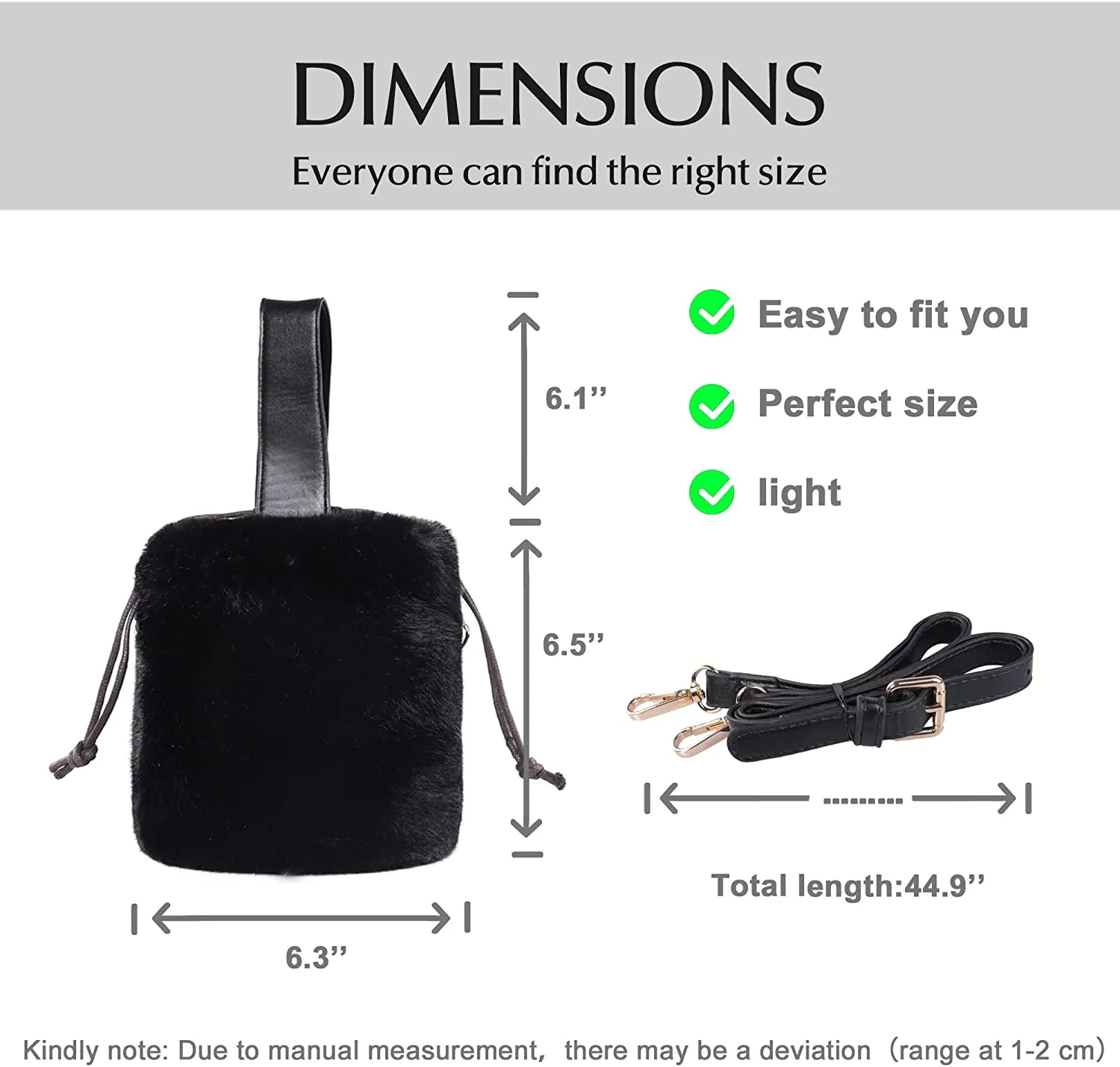 Crossbody Bags for Women Faux Fur Drawstring Bucket Shoulder Bag Purses and Handbags for Ladies Girls