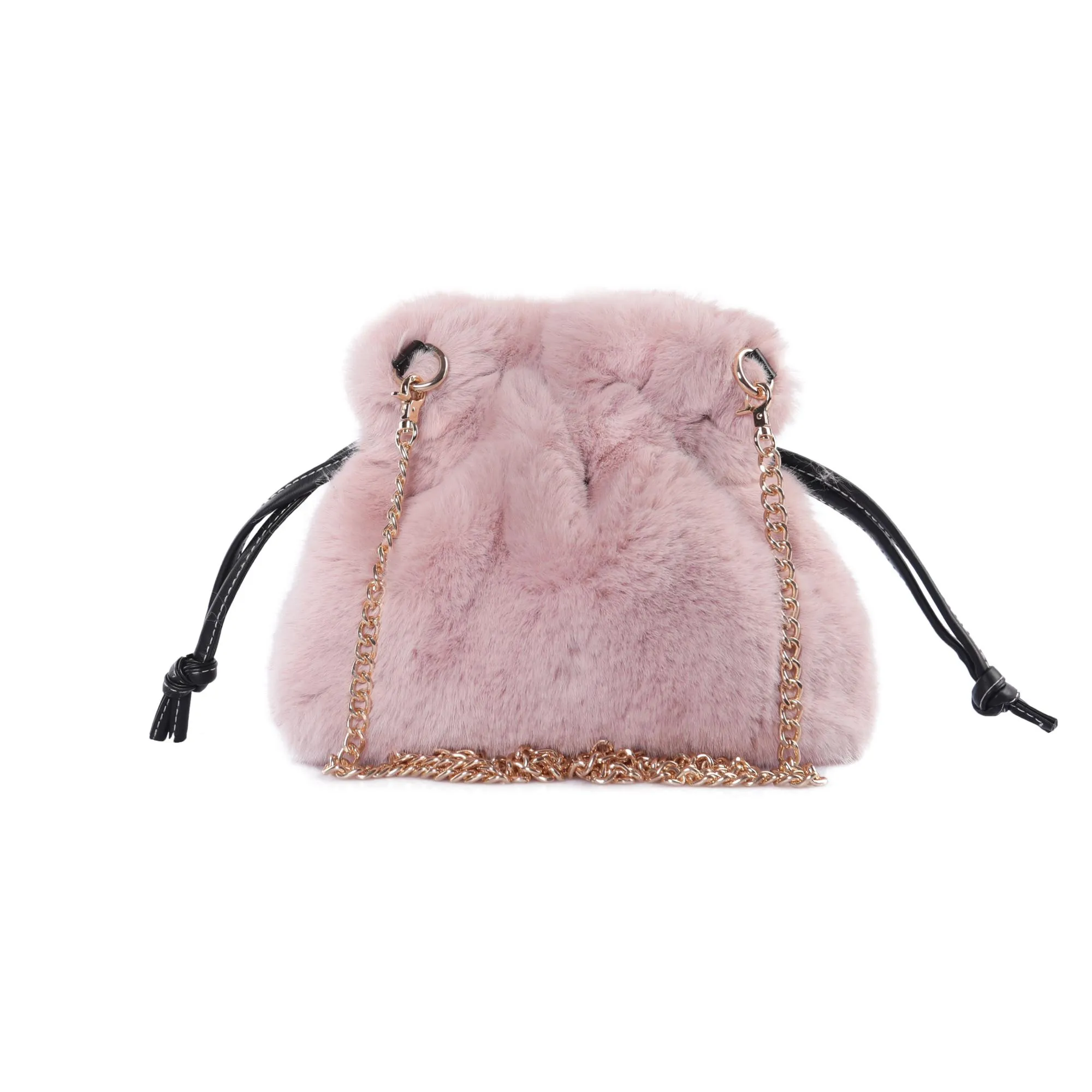 Crossbody Bags for Women Faux Fur Drawstring Satchel Purses and Handbags Fluffy Shoulder Bag for Girls