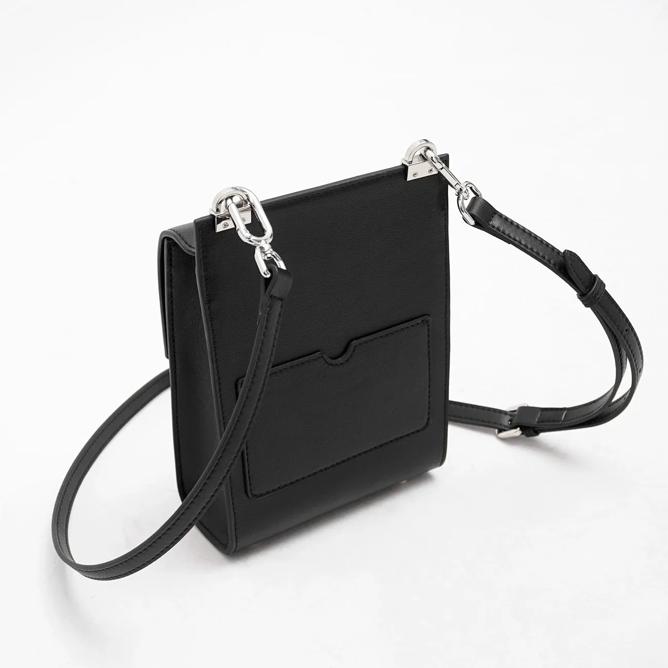 Crossbody Box Bag with Metal Latch-Lock Clasp