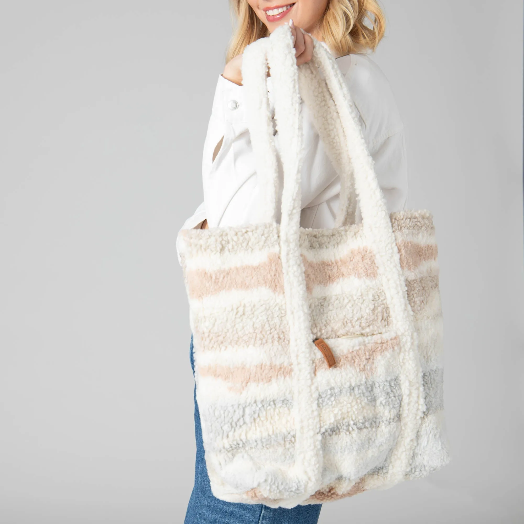 Cuddle Up Faux Shearling Tote