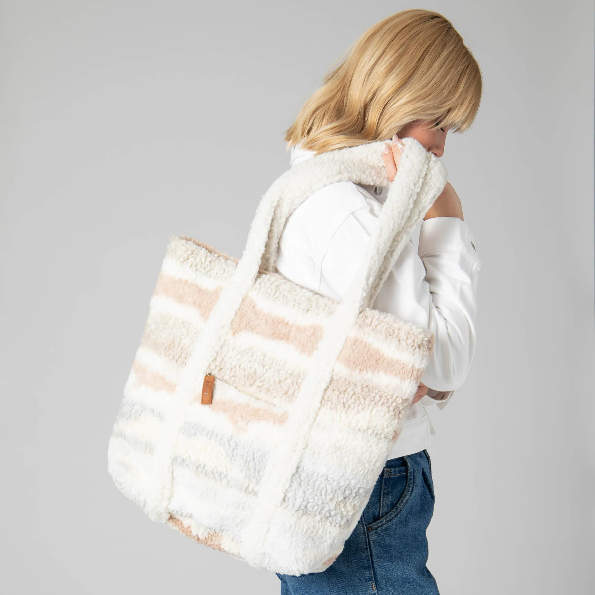 Cuddle Up Faux Shearling Tote