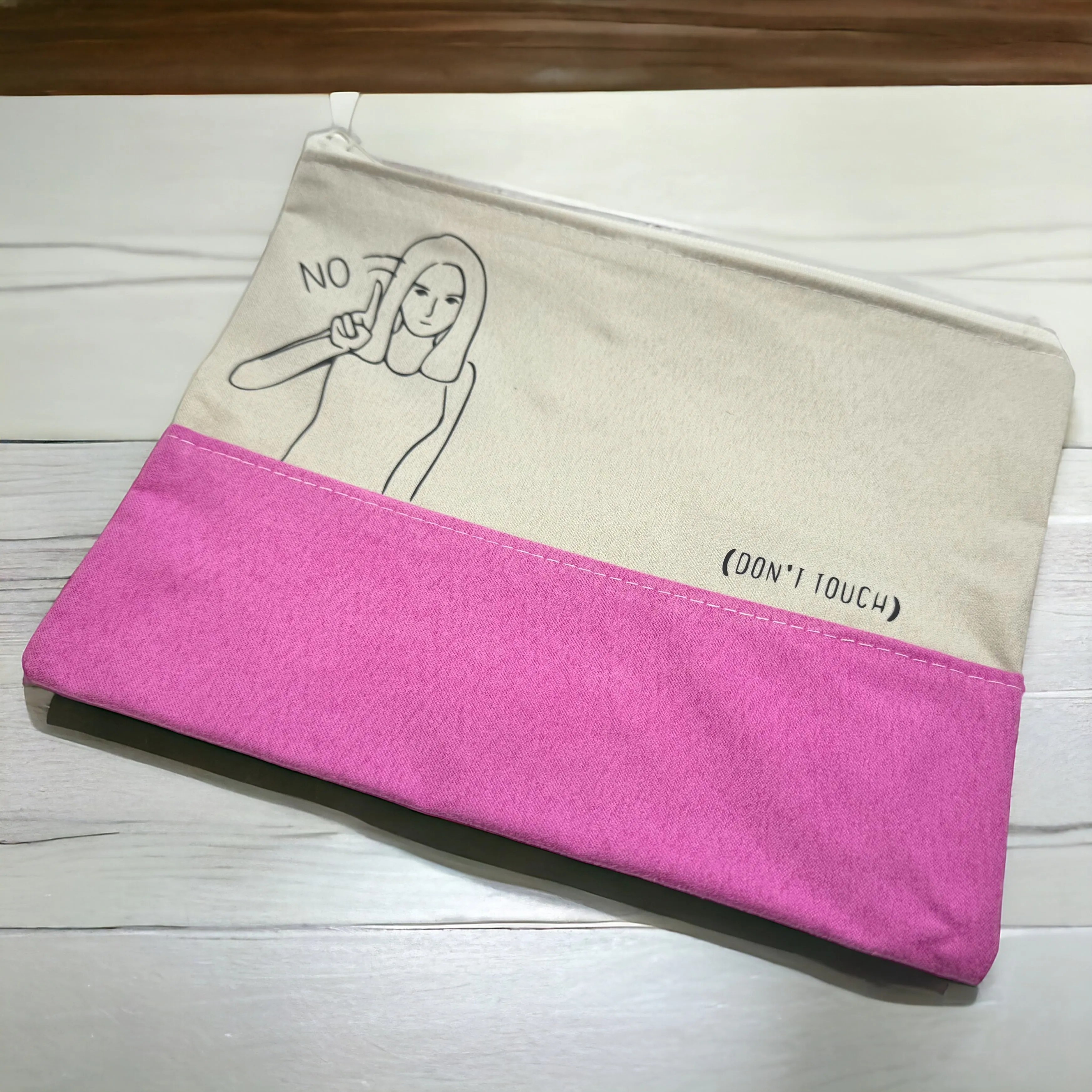 Custom Cosmetic Bag with Unique Sayings - Brand New! “Don’t Touch!”