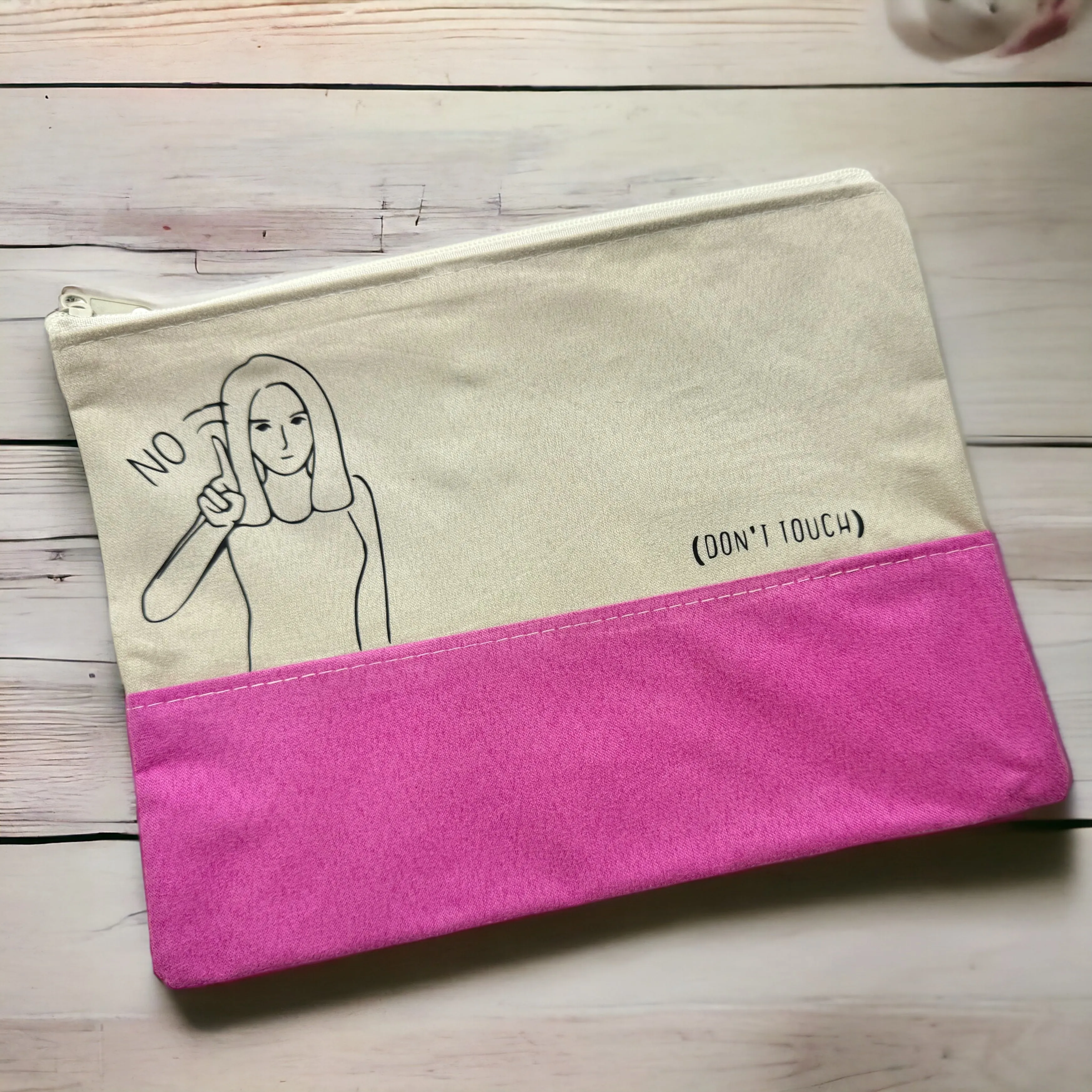 Custom Cosmetic Bag with Unique Sayings - Brand New! “Don’t Touch!”